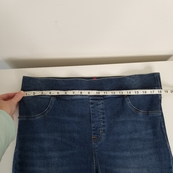 Spanx Distressed Ankle Skinny Denim Jegging Medium Wash Frayed Hem Size 2X - Picture 5 of 12
